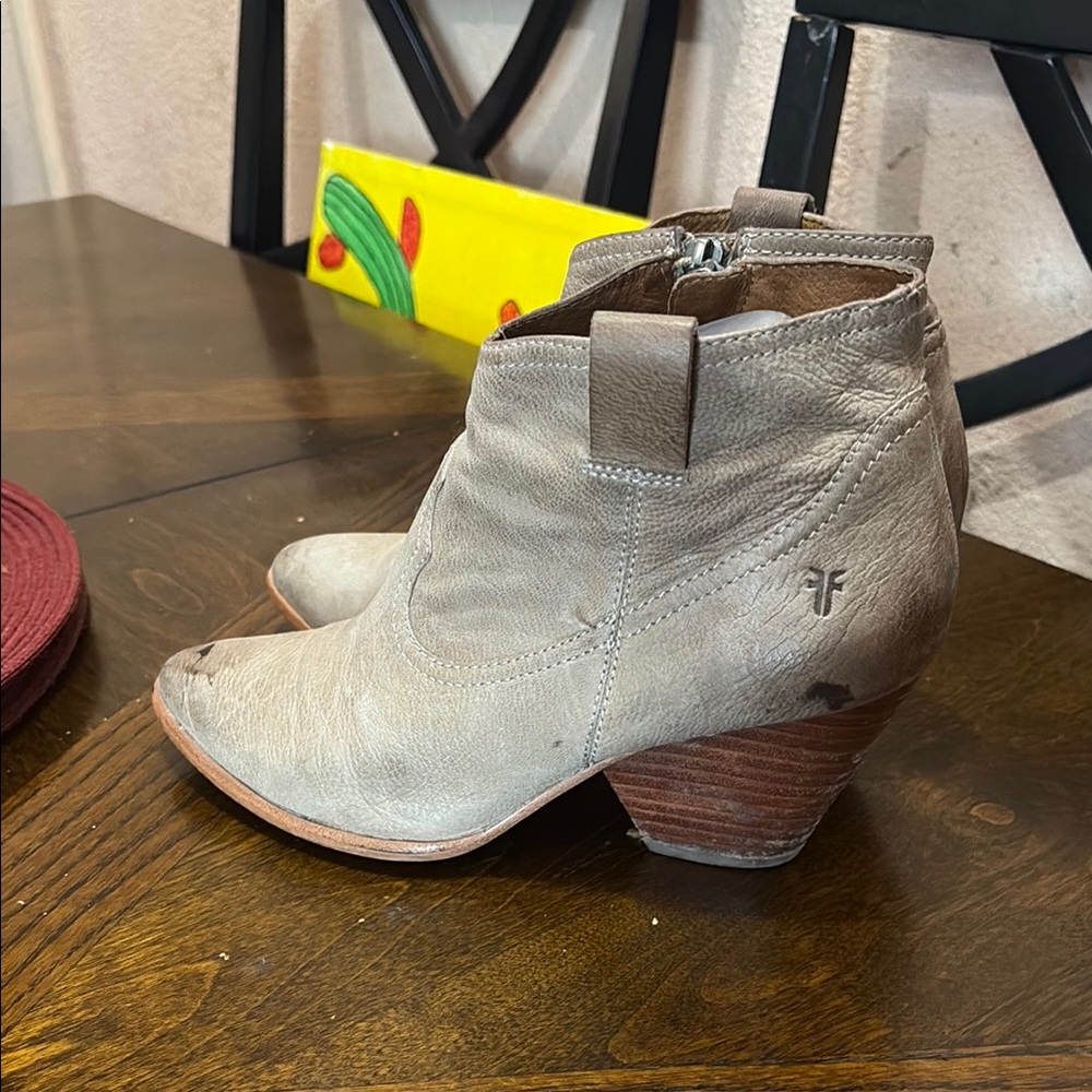 FRYE Leather Ankle Boots with Zipper